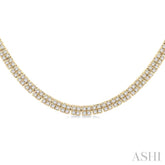1 ctw Double Row Round Cut Diamond Necklace in 14K Yellow Gold